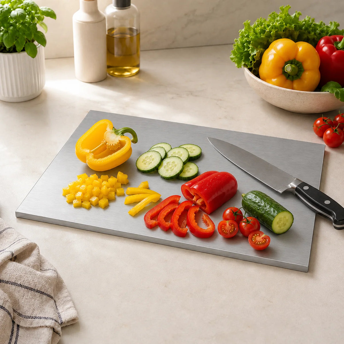 Stainless Steel Non-Magnetic Cutting Board Large Size 16inch length
