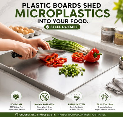 Stainless Steel Non-Magnetic Cutting Board Large Size 16inch length