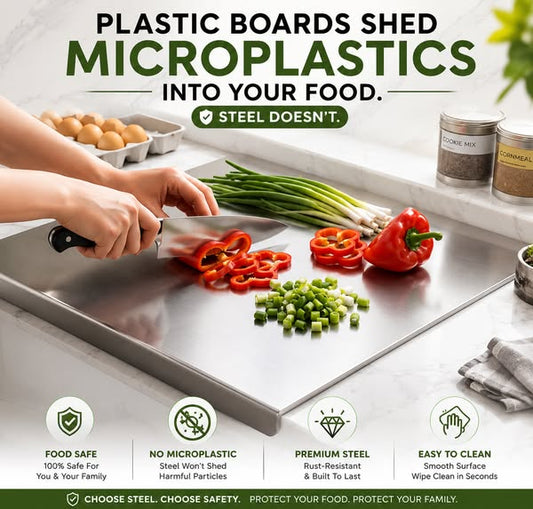 Stainless Steel Non-Magnetic Cutting Board Large Size 16inch length